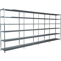 SCHULTE Regalwelt Steckregal "Stecksystem Grund- und 3x Anbauregale", Metall verzinkt, 2300x3800x350 mm, 24 Böden von Schulte Regalwelt