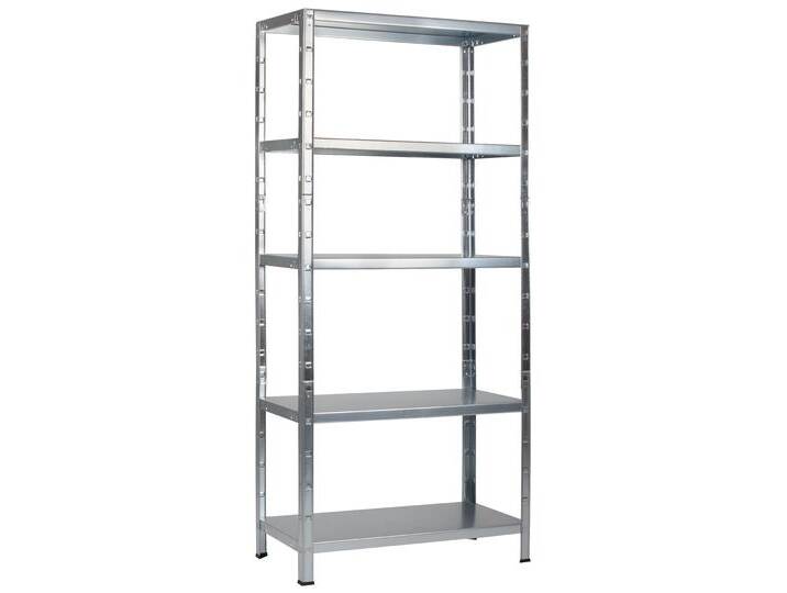 Steckregal 200x120x35 cm (HxBxT), 5 PowerMAX Fachböden, 85 Kg Tragkraft pro Boden, verzinkt von Schulte-Regalwelt