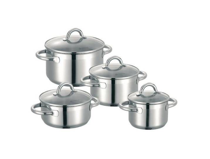SCHULTE-UFER Topf-Set Nimm-4-Set Loop, Edelstahl 18/10 (Set, 8-tlg., 1 x Bratentopf, 3 x Fleischtopf), Bratentopf Ø 20 cm von Schulte-Ufer