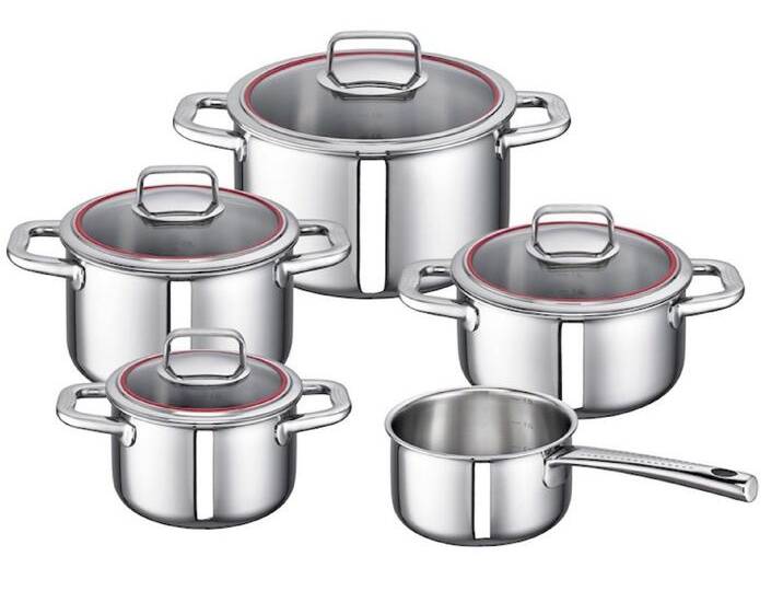 SCHULTE-UFER Topf-Set Valentina, Edelstahl (5-tlg), Spülmaschinengeeignet, Edelstahl von Schulte-Ufer