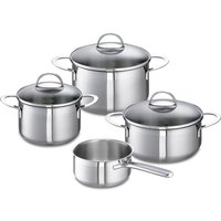 SCHULTE-UFER Topf-Set "Wave" Set, Bratentopf Ø 20 cm, Fleischtopf Ø 16/20 cm, Stielkasserolle Ø 16 cm, 4 Stk. tlg. Edelstahl von Schulte-Ufer