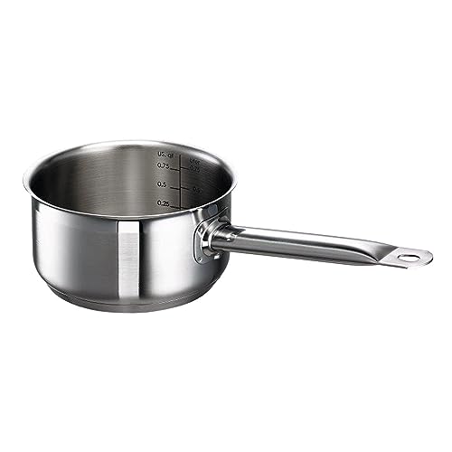 Schulte-Ufer Mini-Stieltopf Little Lilly, Kleiner Topf, Edelstahl 18/10, Ø 14 cm, 1 L, 64028-14 Kasserollen, Silber, 25 cm von Schulte-Ufer