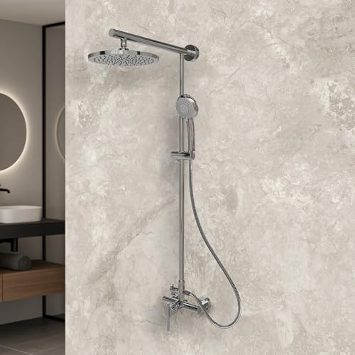 Duschsystem Regendusche mit Einhebelmischer und Kopfbrause rund chrom von Schulte Duschsystem Regendusche mit Einhebelmischer und Kopfbrause rund chrom von Schulte von Schulte