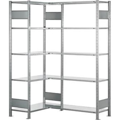 Eckregal verzinkt 2000 x 1000 x 600mm 10 Fachböden von Schulte