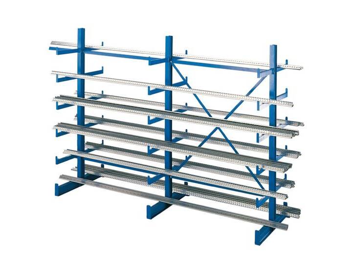 SCHULTE Lagertechnik Schwerlastregal K 1000 Kragarmregal-Set, doppelseitig, 2000 x 2500 x 2x500mm, max. Armlast 200 kg von Schulte