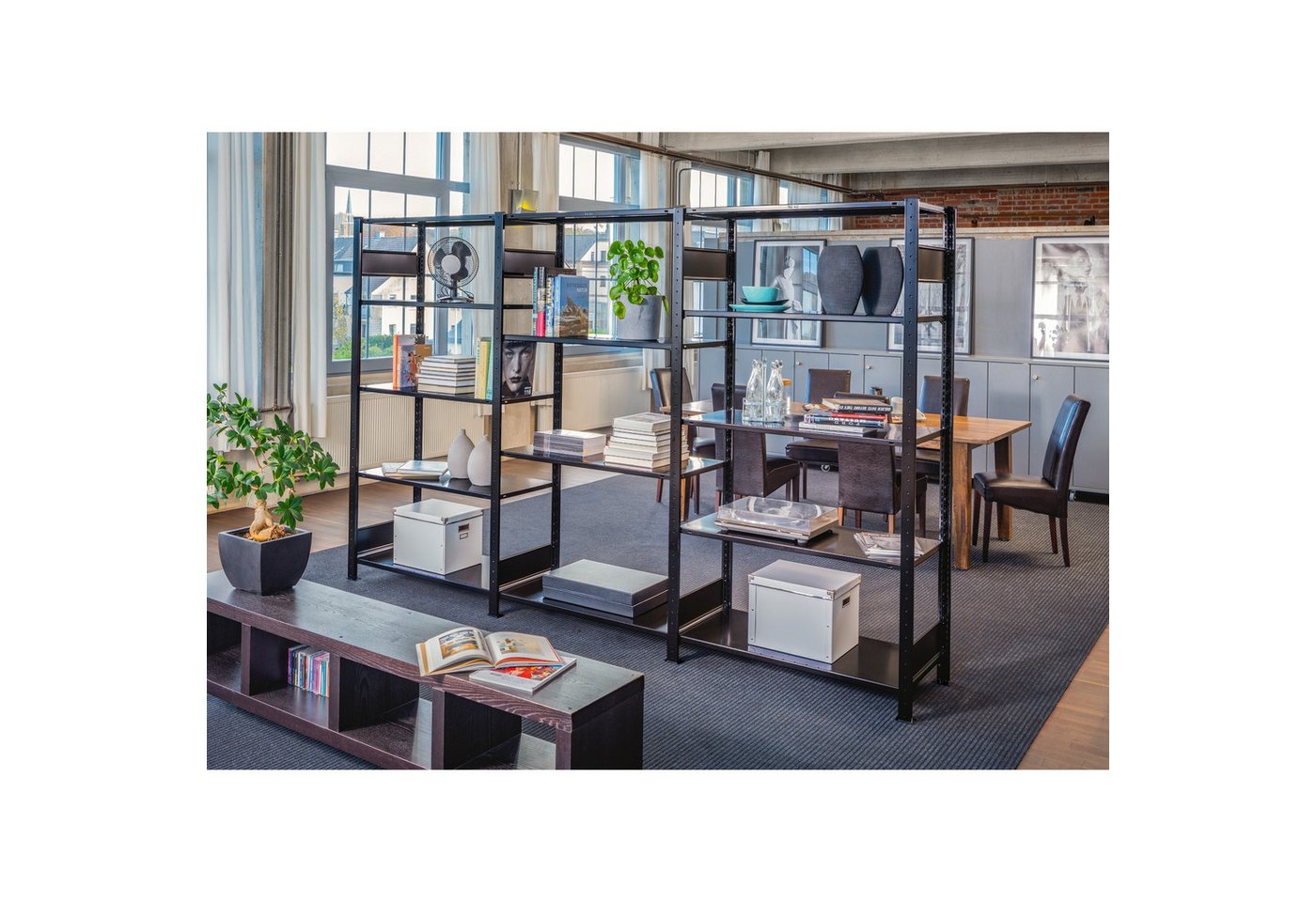 Schulte Aktenregal Raumteiler-Set 32650-3-S 200x300x50cm schwarz Schulte Aktenregal Raumteiler-Set 32650-3-S 200x300x50cm schwarz von Schulte