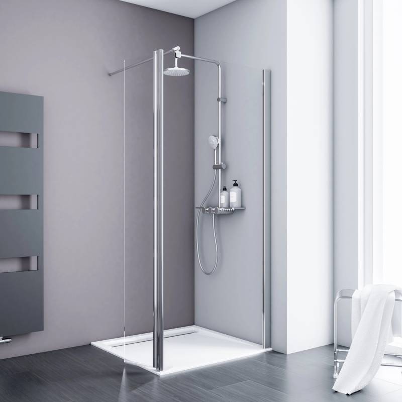 Schulte AlexaStyle 2.0 Duschwand Walk In mit bewegl. Element 80 x 30 x 190 cm von Schulte