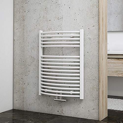 Schulte Bad-Heizkörper München Rund, 77 x 60 cm, 466 Watt Leistung, Mittelanschluss, alpin-weiß, Heizkörper für Zweirohr-Systeme von Schulte