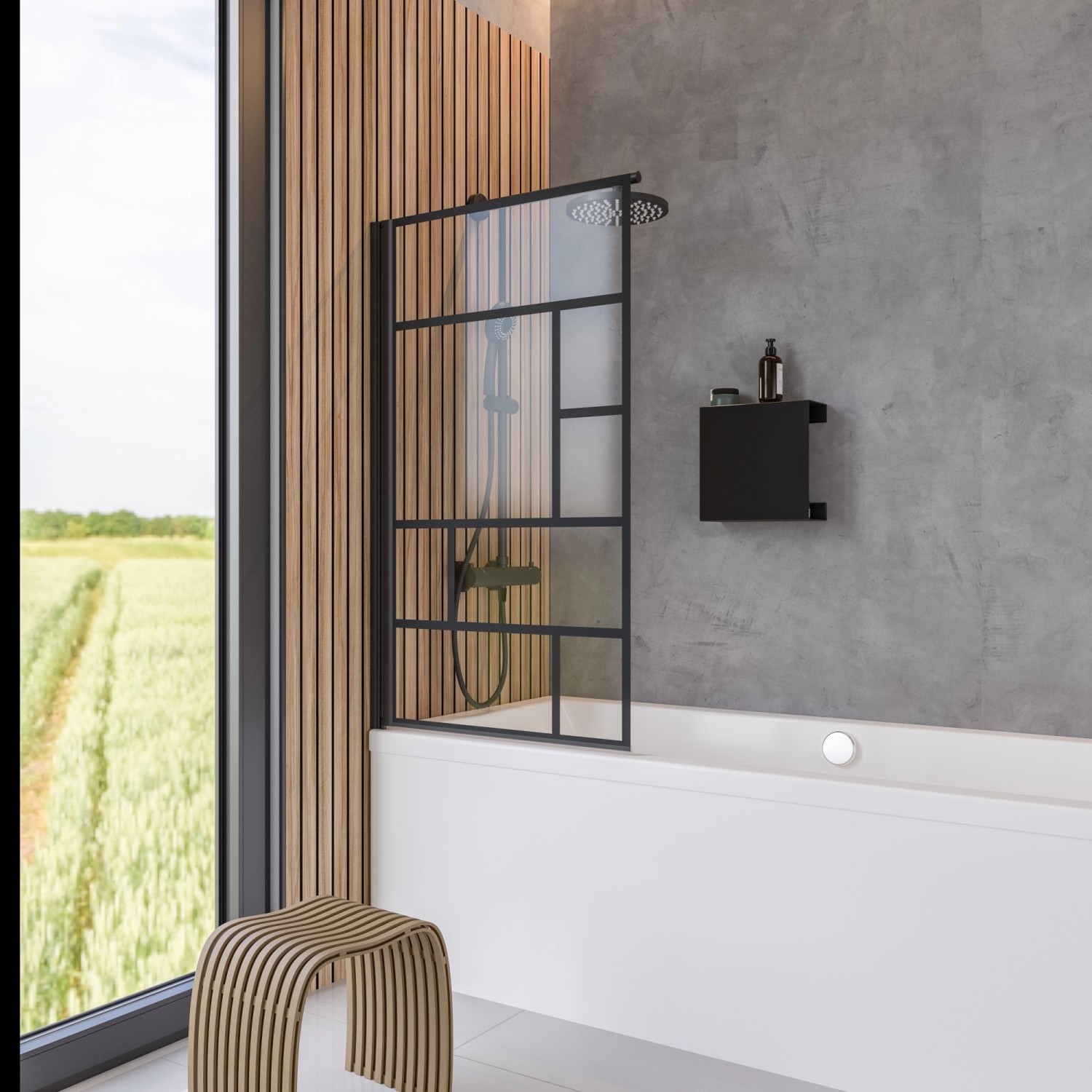 Schulte Badewannenaufsatz ''Atelier 1'' 1-teilig 140 cm x 80 cm Mattschwarz Schulte Badewannenaufsatz ''Atelier 1'' 1-teilig 140 cm x 80 cm Mattschwarz von Schulte