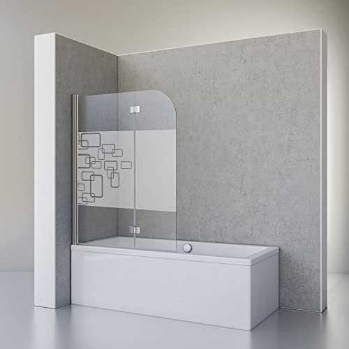 Schulte Badewannenfaltwand Breathe, 2-teilig 113 x 142 cm, 5 mm Sicherheitsglas (ESG) Softcube, Chromoptik, Montage auf Badewanne, D693476210 41 34 von Schulte