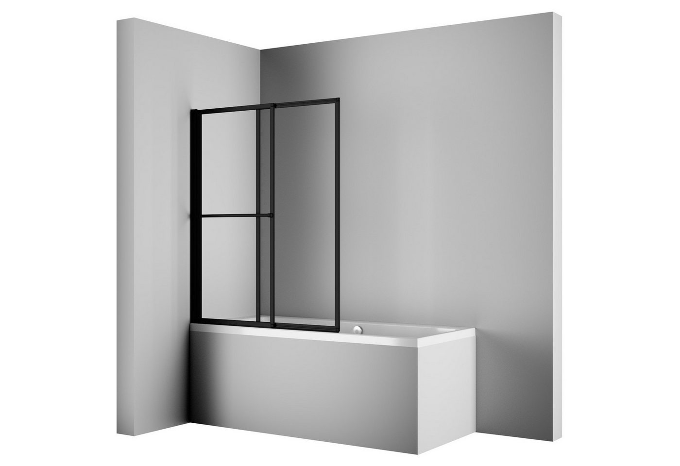 Schulte Badewannenfaltwand Komfort, 3 mm Sicherheitsglas, (2 tlg), 70-118x140 cm, ausziehbar, Klar, Alu-Natur von Schulte