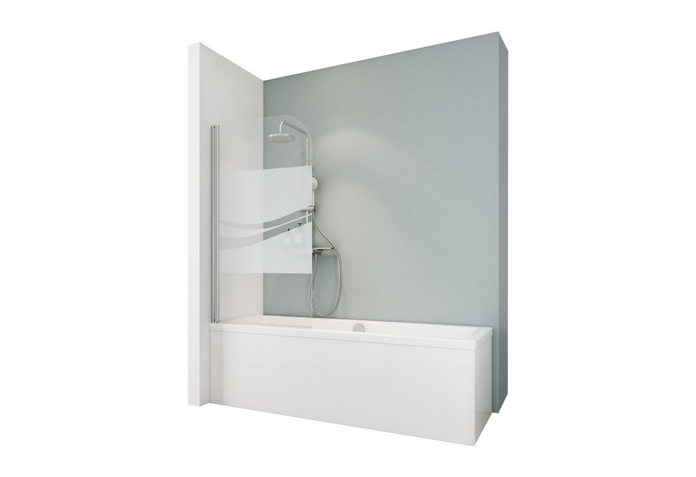 Schulte Badewannenfaltwand Komfort Liane Dekor, 5 mm Sicherheitsglas inkl. fixil-Glassiegel, (1 tlg), BxH: 80 x 140 cm, pendelbar, Profilfarbe: Alu-Natur von Schulte