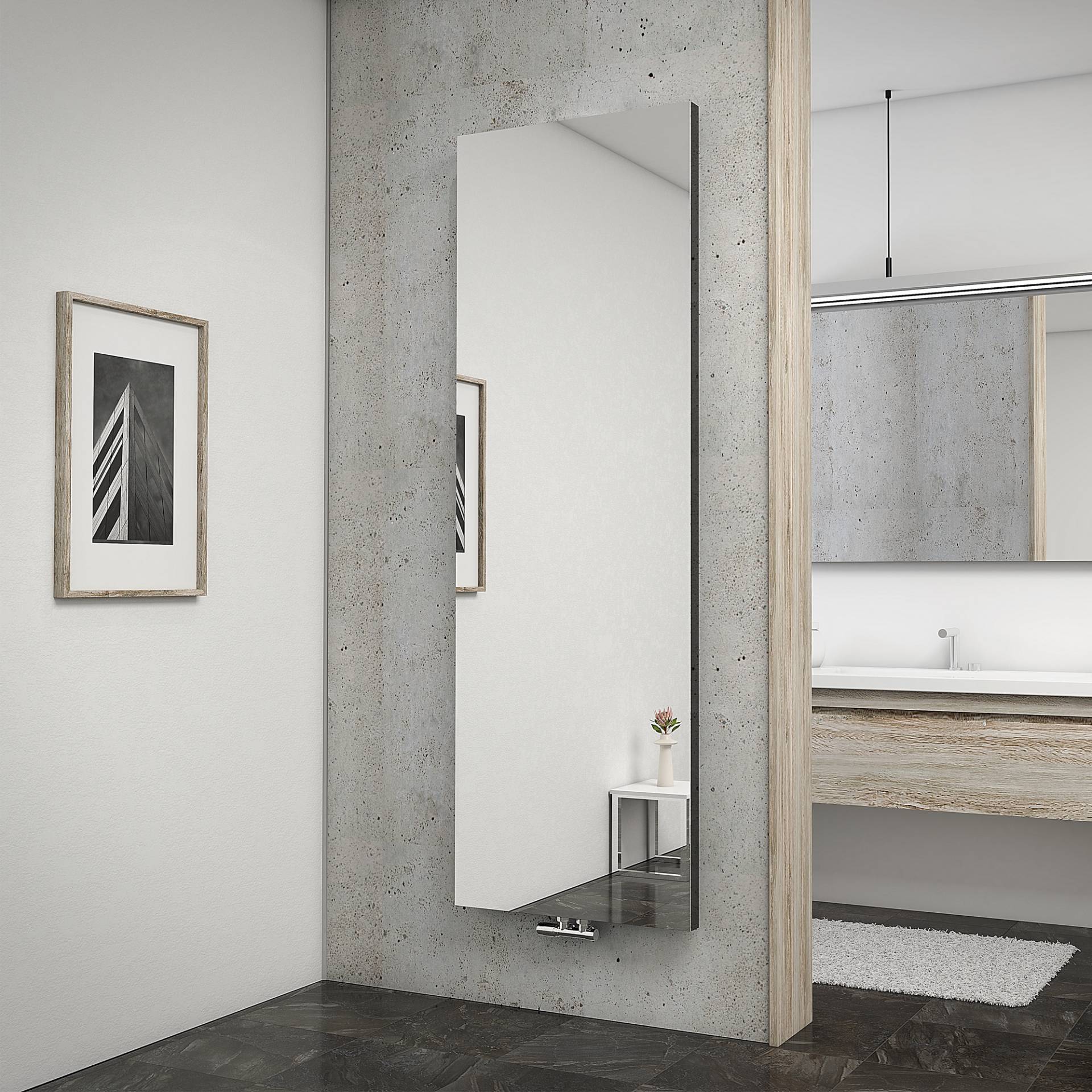 Schulte Badheizkörper 'New York' mit Spiegel, anthrazit, 180,6 x 60,8 cm von Schulte