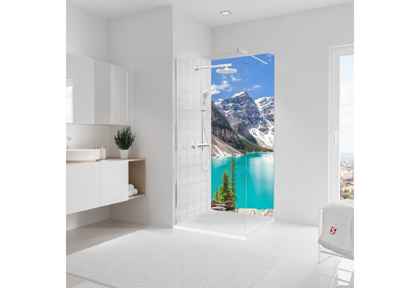 Schulte Badrückwand DecoDesign Foto Bergsee, (1-tlg), Wandverkleidung, fugenloser Fliesenersatz, Duschrückwand von Schulte