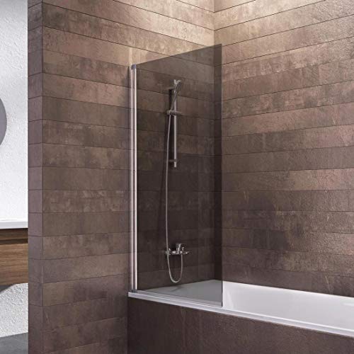 Schulte Duschwand Berlin, 70 x 130 cm, 5 mm Sicherheitsglas grau anthrazit, alunatur, D16503 01 52, Duschabtrennung für Badewanne von Schulte