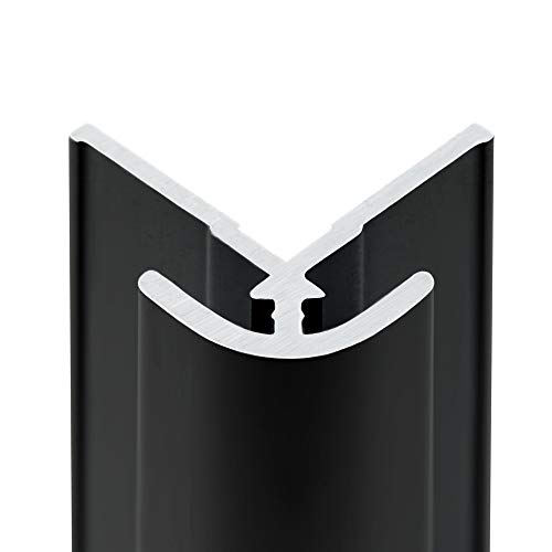 Schulte DecoDesign Profil Eckverbinder auf Ecke, 255 cm, Mattschwarz, Verbindungsprofil für Duschrückwände und Wandverkleidung bis 3 mm, D1901225 68 von Schulte