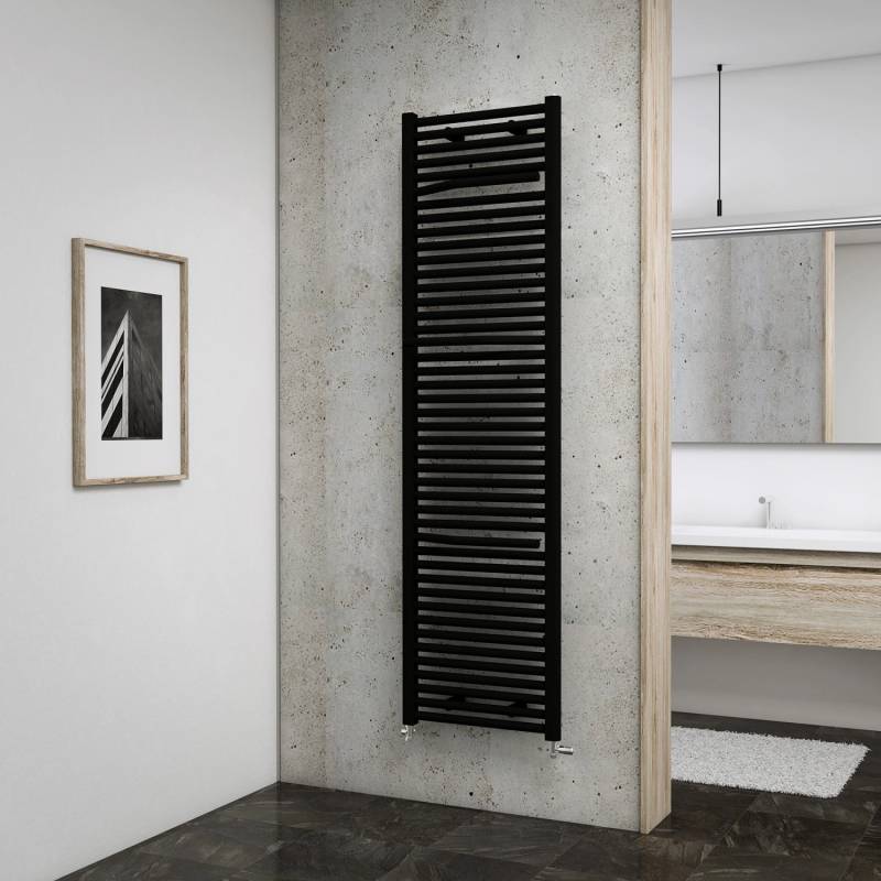 Schulte Design-Heizkörper Miami mit Anschluss von unten 1.067 W Pearl Schwarz von Schulte