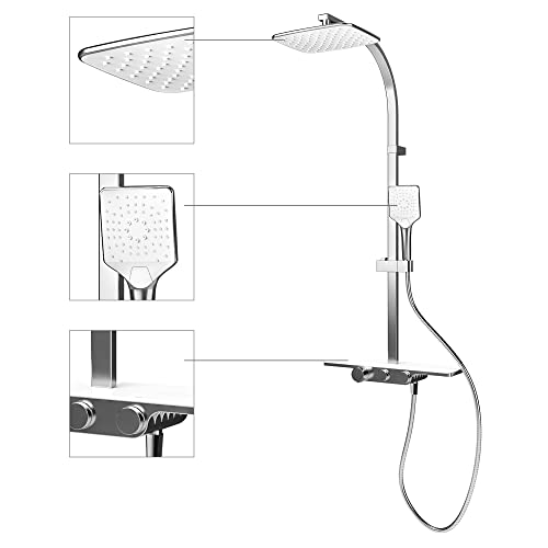 Schulte DuschMaster Rain II mit Ablage White Style, Duschystem mit Kopf- und Handbrause, D9635104 Schulte DuschMaster Rain II mit Ablage White Style, Duschystem mit Kopf- und Handbrause, D9635104 von Schulte