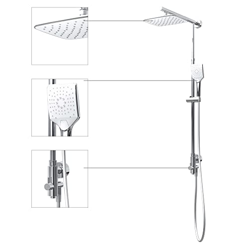 Schulte DuschMaster Rain II mit Umsteller White Style, Kopfbrausenform eckig, Duschystem mit Kopf- und Handbrause, D96314 Schulte DuschMaster Rain II mit Umsteller White Style, Kopfbrausenform eckig, Duschystem mit Kopf- und Handbrause, D96314 von Schulte