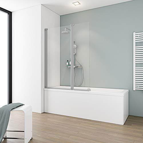 Badewannenaufsatz Duschabtrennung Badewanne Köln 130x103 cm von Schulte, Sicherheitsglas klar, Profile alu natur, 4056397001263 von Schulte