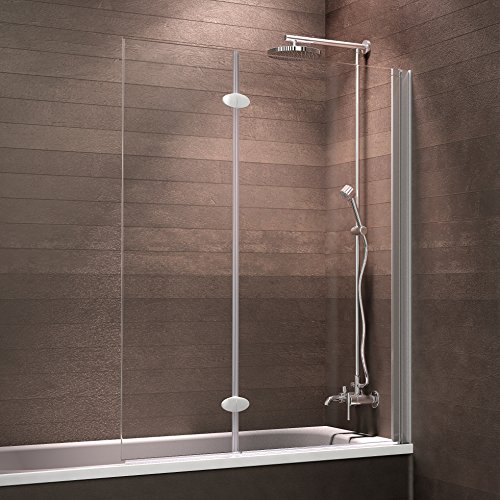 Schulte Badewannenfaltwand 2-teilig Komfort zum Kleben, 103 x 130 cm, 5 mm Sicherheitsglas (ESG) Klar hell, Alu-Natur, Duschabtrennung für Badewanne, Duschwand mit Teilrahmung Schulte Badewannenfaltwand 2-teilig Komfort zum Kleben, 103 x 130 cm, 5 mm Sicherheitsglas (ESG) Klar hell, Alu-Natur, Duschabtrennung für Badewanne, Duschwand mit Teilrahmung von Schulte