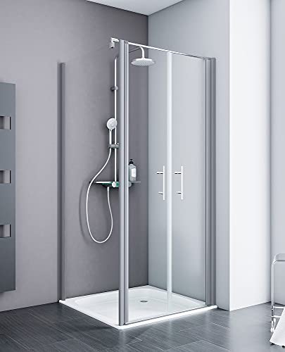 Schulte Duschkabine Alexa Style 2.0 Pendeltür mit Seitenwand, inklusive Duschwanne 90x90 cm, inkl. Fixil-Glassiegel, EP3225065 01 500 von Schulte