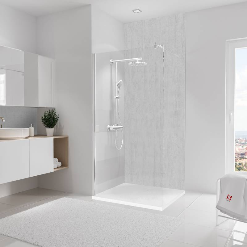 Schulte Duschrückwand 'DecoDesign' Betonoptik hell 100 x 255 cm von Schulte