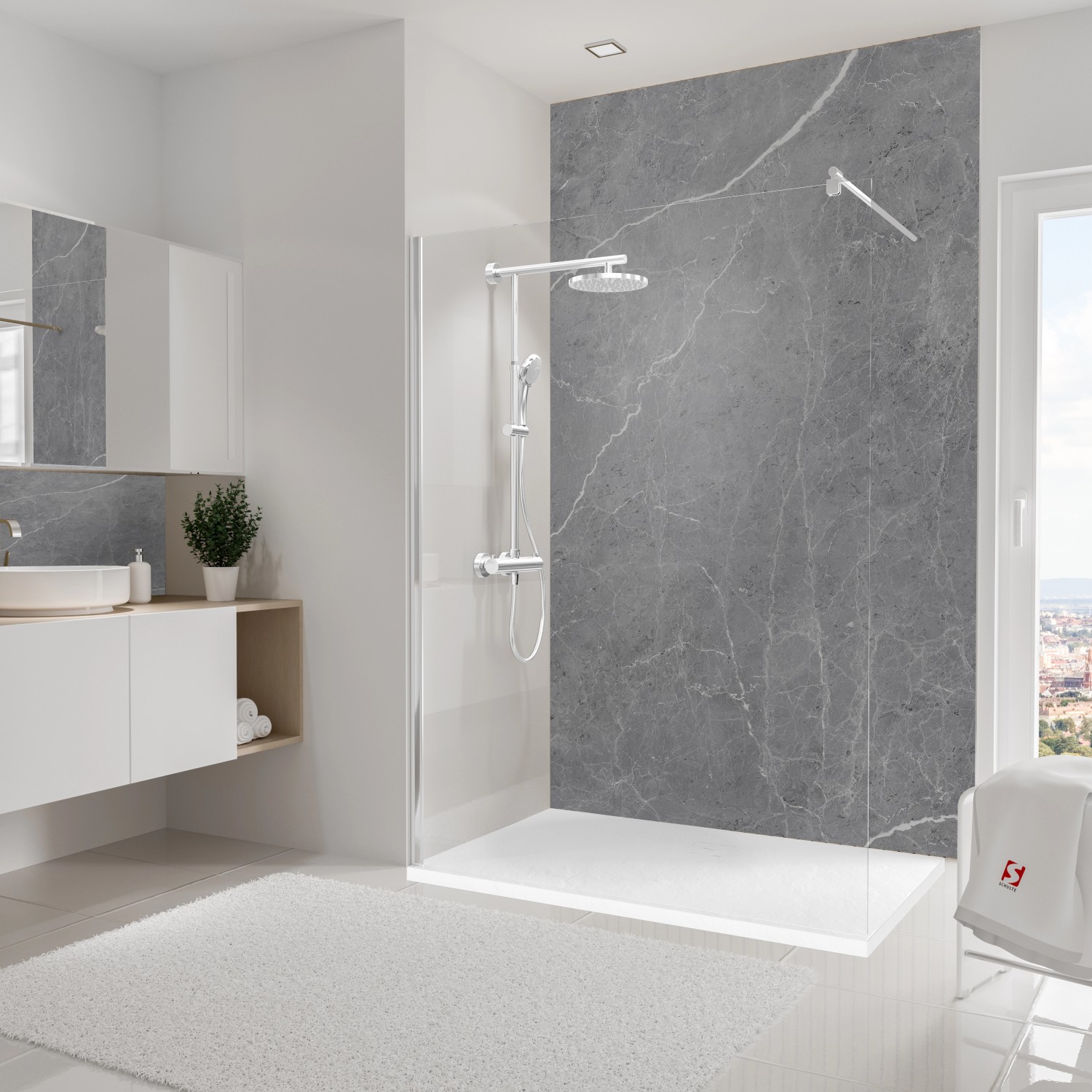 Schulte Duschrückwand DecoDesign Softtouch Stein Marmor-Grau 255 cm x 150 cm Schulte Duschrückwand DecoDesign Softtouch Stein Marmor-Grau 255 cm x 150 cm von Schulte