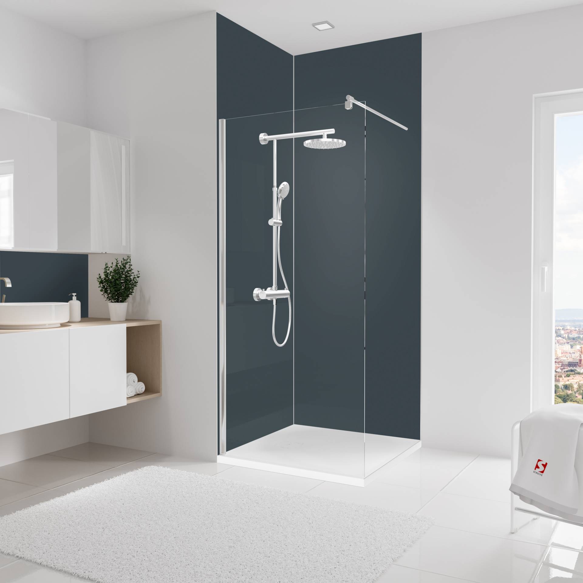 Schulte Duschrückwand-Set 'DecoDesign' anthrazit 90 x 255 cm, 5-teilig Schulte Duschrückwand-Set 'DecoDesign' anthrazit 90 x 255 cm, 5-teilig von Schulte