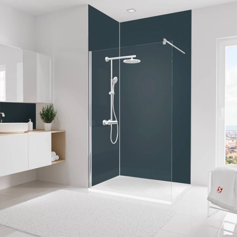 Schulte Duschrückwand-Set Ecke Asymmetrisch DecoDesign 255 cm x 120 cm Anthrazit von Schulte