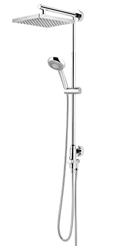 Schulte Duschsystem mit Umsteller, Kopfbrause eckig, verchromter Korpus aus Messing, Duschmaster Rain mit Regendusche Schulte Duschsystem mit Umsteller, Kopfbrause eckig, verchromter Korpus aus Messing, Duschmaster Rain mit Regendusche von Schulte