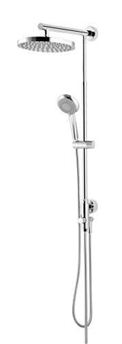 Schulte Duschsystem mit Umsteller, Kopfbrause rund, verchromter Korpus aus Messing, Duschmaster Rain mit Regendusche von Schulte
