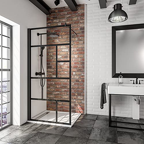 Schulte EP369108 68 1660 Duschwand Alexa Style 2.0 Walk In Black Style, 100 x 200 cm, 6 mm Sicherheitsglas Dekor Atelier 1 fixil beschichtet, schwarz matt, Montage auf Duschwanne oder Fliese Schulte EP369108 68 1660 Duschwand Alexa Style 2.0 Walk In Black Style, 100 x 200 cm, 6 mm Sicherheitsglas Dekor Atelier 1 fixil beschichtet, schwarz matt, Montage auf Duschwanne oder Fliese von Schulte