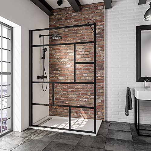 Schulte EP369112 68 1660 Duschwand Alexa Style 2.0 Walk In Black Style, 140 x 200 cm, 6 mm Sicherheitsglas Dekor Atelier 1 fixil beschichtet, schwarz matt, Montage auf Duschwanne oder Fliese Schulte EP369112 68 1660 Duschwand Alexa Style 2.0 Walk In Black Style, 140 x 200 cm, 6 mm Sicherheitsglas Dekor Atelier 1 fixil beschichtet, schwarz matt, Montage auf Duschwanne oder Fliese von Schulte