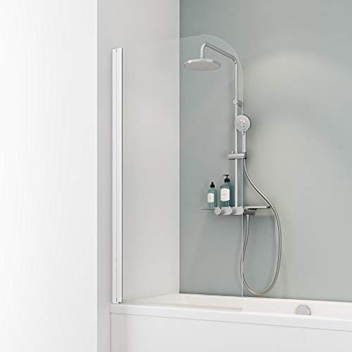 Schulte D1650 04 50 Komfort Duschabtrennung für Badewanne, Alpinweiß, Sicherheitsglas ohne Beschichtung von Schulte