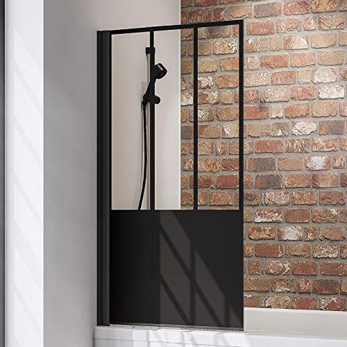 Schulte Duschwand Black Style, 80 x 140 cm, 5 mm Sicherheits-Glas Dekor Atelier 5, Schwarz-matt, Duschabtrennung für Badewanne D1650-F-68-1620 Schulte Duschwand Black Style, 80 x 140 cm, 5 mm Sicherheits-Glas Dekor Atelier 5, Schwarz-matt, Duschabtrennung für Badewanne D1650-F-68-1620 von Schulte