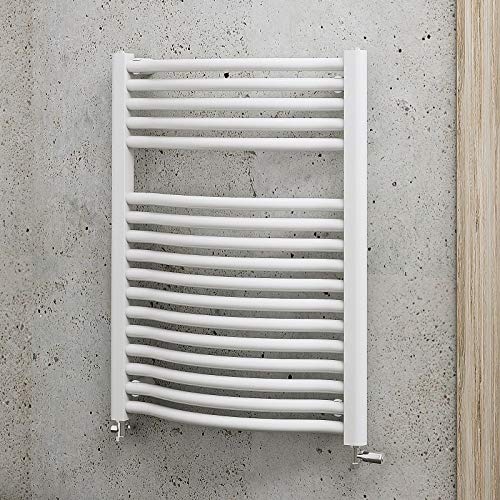 Schulte EP707660 04 Bad-Heizkörper Olympia, 77 x 60 cm, 538 Watt Leistung, Anschluss beidseitig von unten, alpin-weiß, Handtuchhalter-Funktion von Schulte