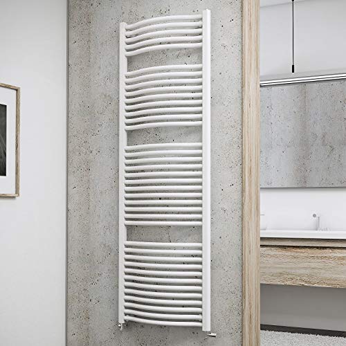 Schulte EP718060 04 Bad-Heizkörper Olympia, 177 x 60 cm, 1160 Watt Leistung, Anschluss beidseitig von unten, alpin-weiß, Handtuchhalter-Funktion von Schulte