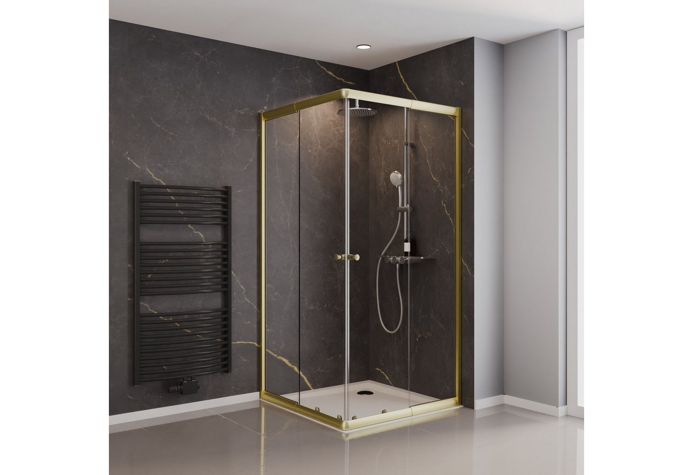 Schulte Eckdusche Sunny, variabler Verstellbereich 75x75 - 90x90 cm, Höhe: 180 cm, BxT: 90x90 cm, 4 mm Sicherheitsglas, Eckeinstieg mit Schiebetüren, Klarglas Schulte Eckdusche Sunny, variabler Verstellbereich 75x75 - 90x90 cm, Höhe: 180 cm, BxT: 90x90 cm, 4 mm Sicherheitsglas, Eckeinstieg mit Schiebetüren, Klarglas von Schulte