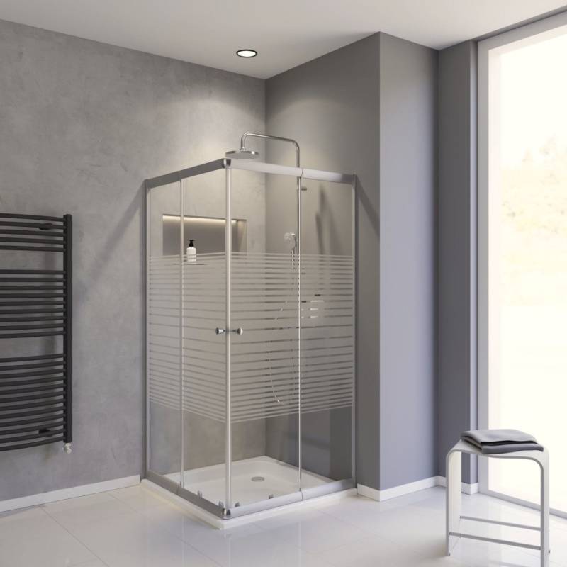 Schulte Eckdusche mit Schiebetüren Sunny 75-90 x 75-90 x 175 cm silber von Schulte