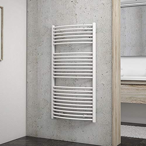 Schulte Europa befüllt, 113 x 60 cm, Handtuchwärmekörper elektrisch mit wählbarem Heizstab, alpinweiß, mit Handtuchhalter-Funktion von Schulte