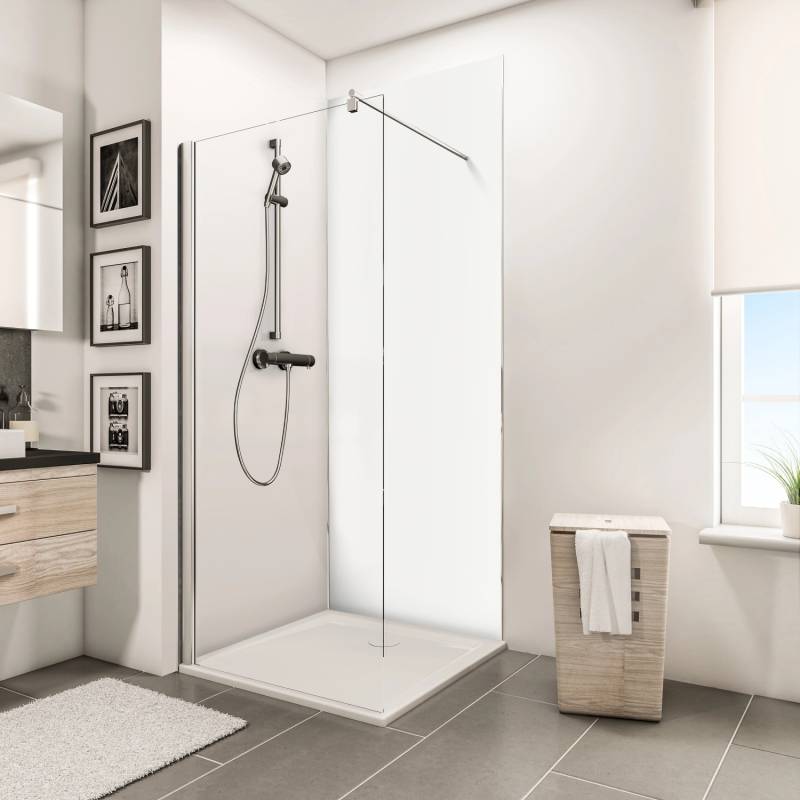 Schulte ExpressPlus DecoDesign Rückwände Profile Set Ecke Asym. Weiß 210x90x120 von Schulte