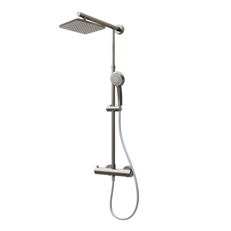 Schulte ExpressPlus Duschsystem Rain Classic mit Thermostat Kopfbrause eckig von Schulte