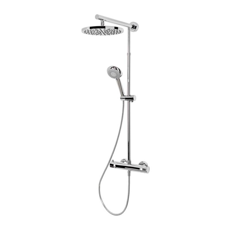 Schulte ExpressPlus Duschsystem Rain mit Thermostat Verchromt Duschkopf Rund von Schulte