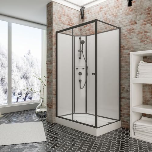 Schulte Fertigdusche Komplettdusche 120 x 80 cm Duschtempel Ibiza, 5 mm Sicherheits-Glas, Profile Mattschwarz, Duschsystem Mattschwarz, Rückwände weiß, Duschwanne weiß Schulte Fertigdusche Komplettdusche 120 x 80 cm Duschtempel Ibiza, 5 mm Sicherheits-Glas, Profile Mattschwarz, Duschsystem Mattschwarz, Rückwände weiß, Duschwanne weiß von Schulte