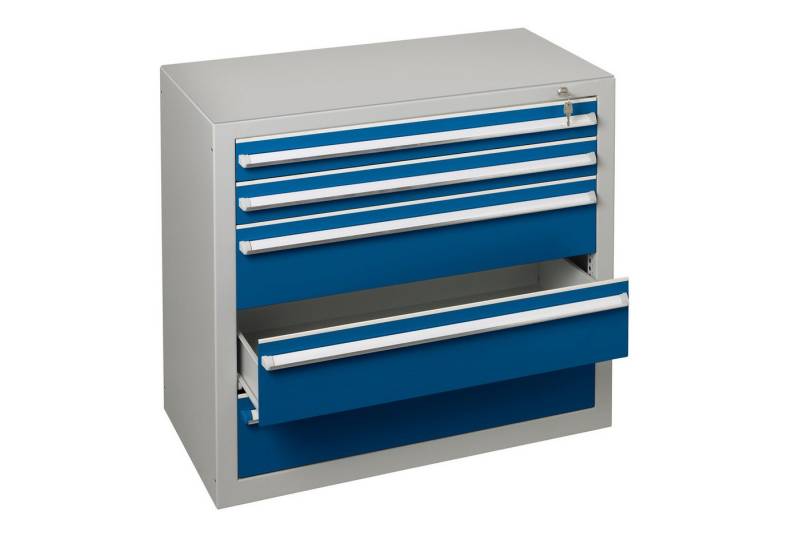 Schulte Hängeschuhschrank Schubladenblock 36288 90cm 2+3 Schübe lichtgrau/blau von Schulte