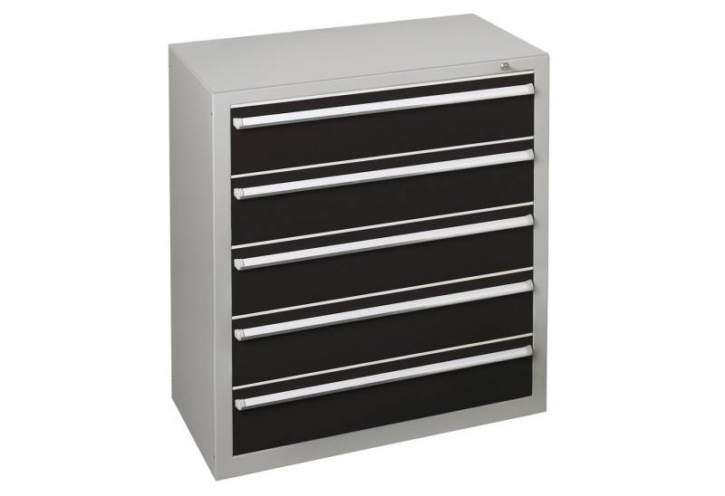 Schulte Hängeschuhschrank Schubladenblock 36316 110cm 5 Schübe lichtgrau/schwarz von Schulte