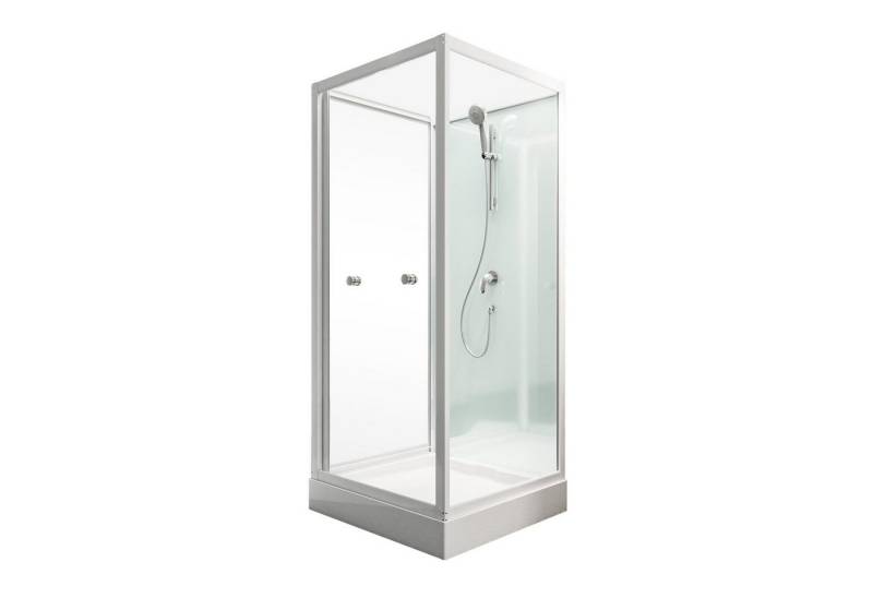 Schulte Komplettdusche Juist II, BxT: 80x80 cm, 5 mm Sicherheitsglas, Komplett-Set, inkl. Duschwanne (15,5 cm hoch), U-Form, Schiebetür von Schulte