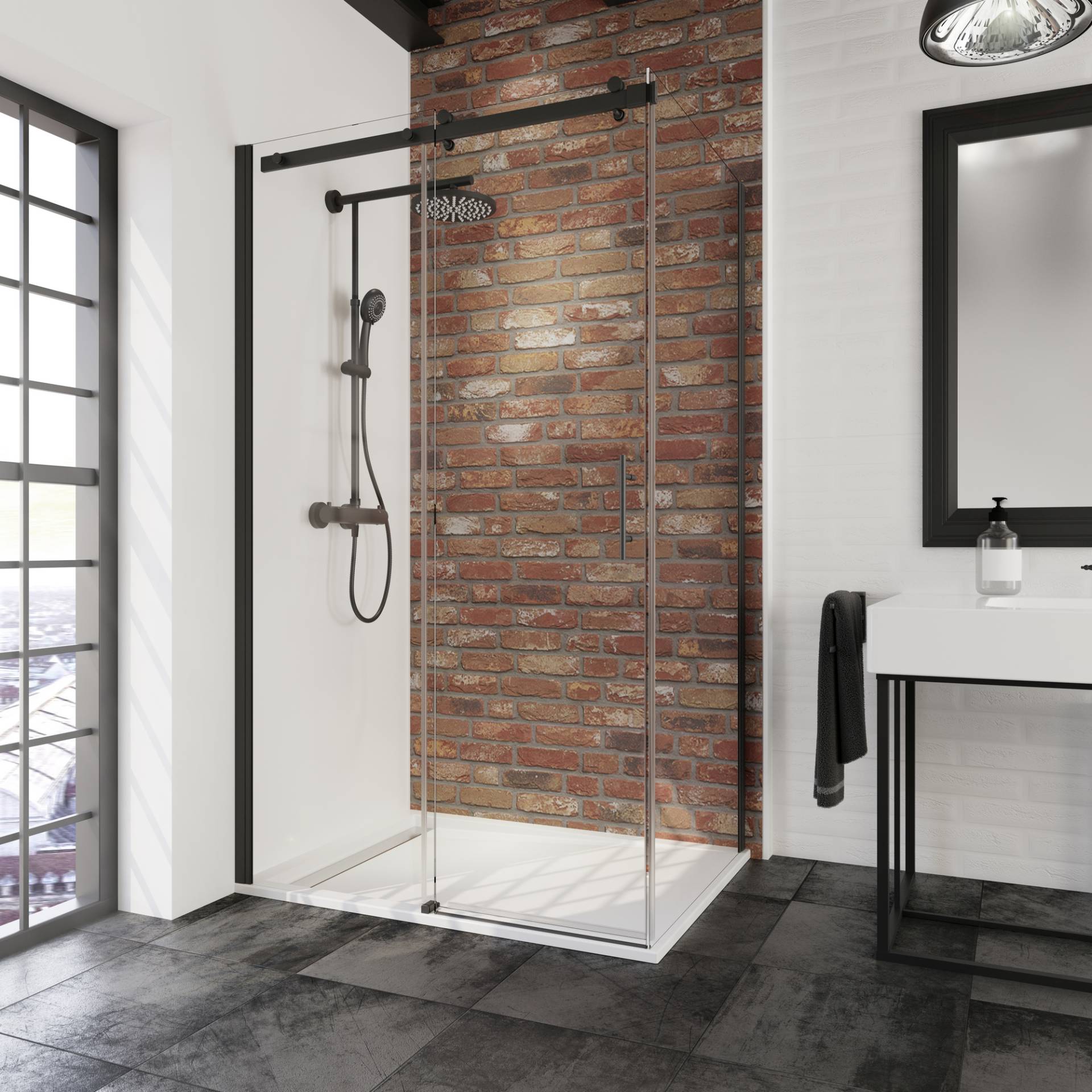 Schulte Schiebetür inklusive Seitenwand 'Alexa Style 2.0' mattschwarz 120 x 90 cm Schulte Schiebetür inklusive Seitenwand 'Alexa Style 2.0' mattschwarz 120 x 90 cm von Schulte