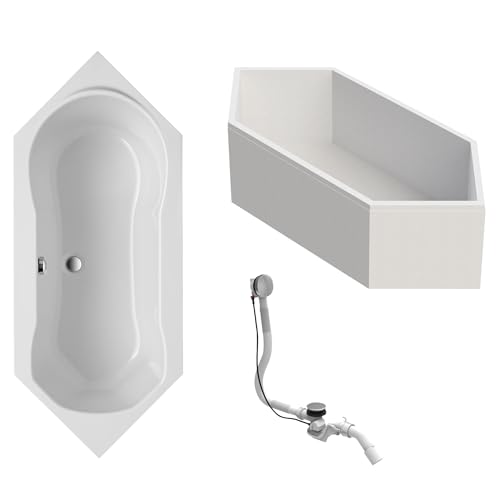 Schulte Sechseckbadewanne Fluvia 190x80 cm, Komplettset inkl. Wannenträger, Ab- und Überlauf, aus hochwertigem Acryl in Weiß glänzend Schulte Sechseckbadewanne Fluvia 190x80 cm, Komplettset inkl. Wannenträger, Ab- und Überlauf, aus hochwertigem Acryl in Weiß glänzend von Schulte